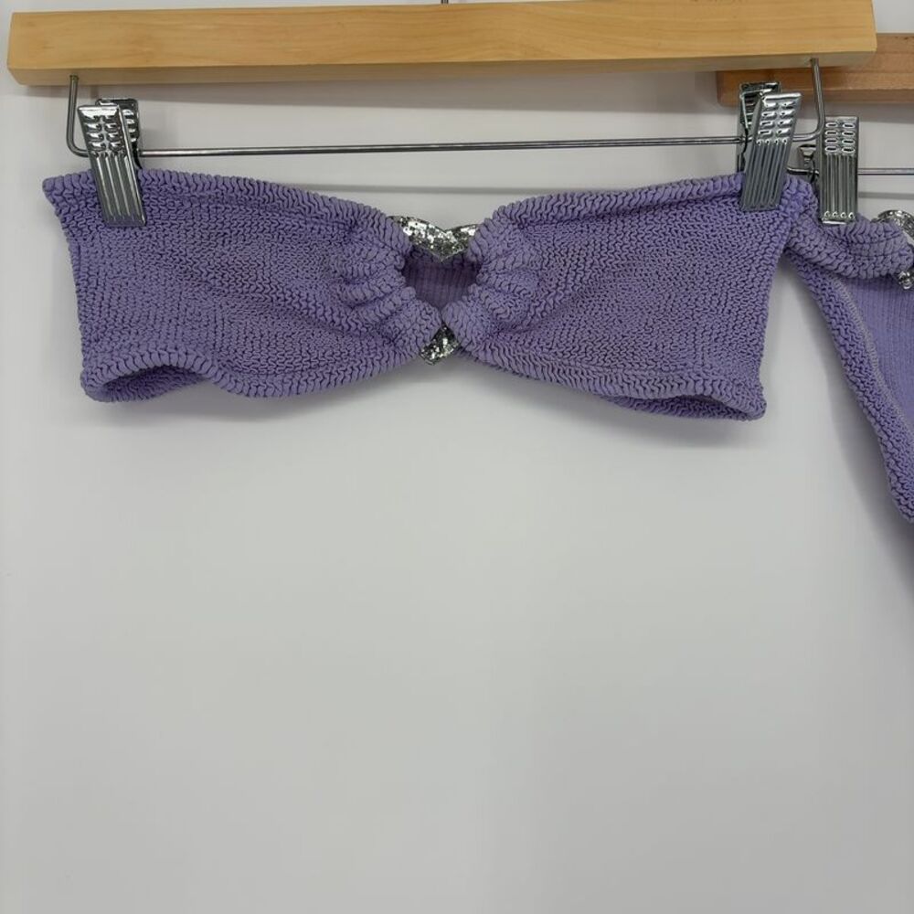 Hunza G Lilac Bandeau Bikini Set - Picture 2 of 5